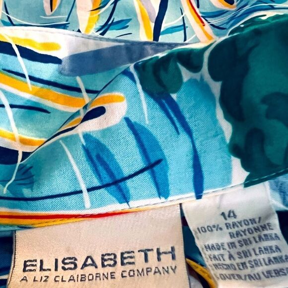 Vintage Liz Claiborne Blouse Top Sailboat Print Blue White Size L - Picture 6 of 6